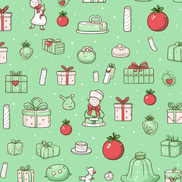 a collection of christmas icons and gifts.