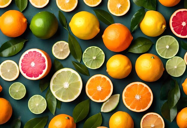 Photo a collection of citrus fruits including one of which is a fruit