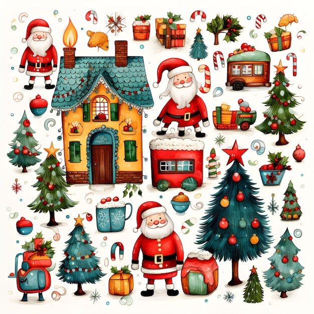 Photo collection of clipart christmas ai generated