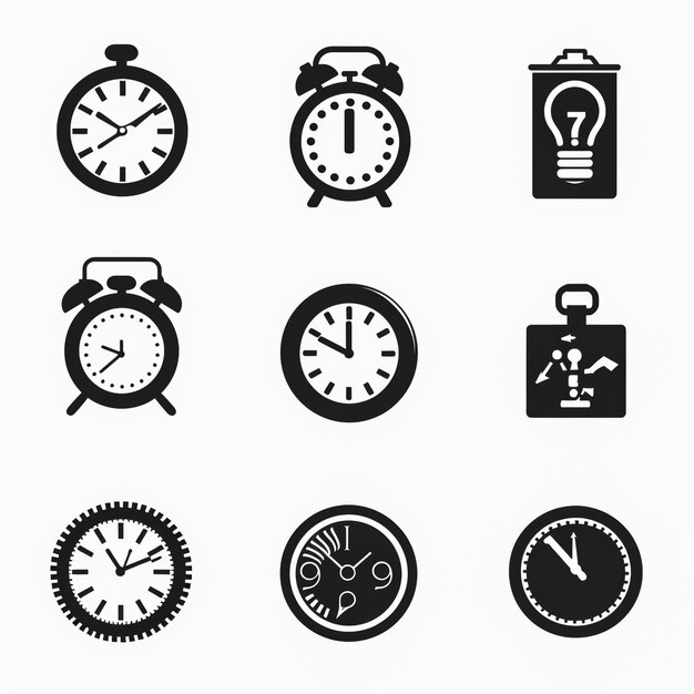 a collection of clocks including one that says quot the time is 1 00 quot