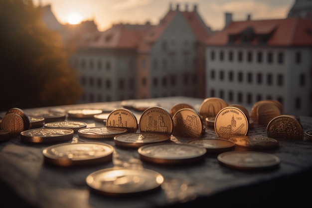 A collection of coins with the word liberty on them