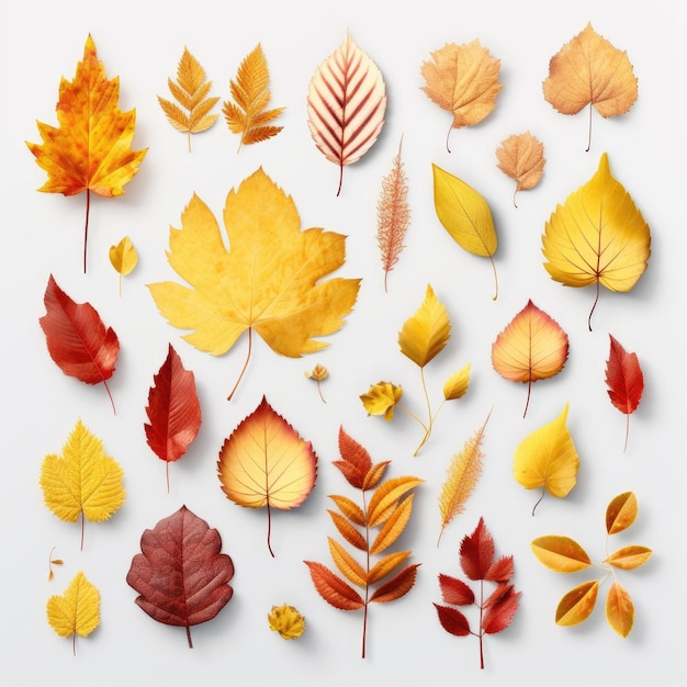 A collection of colorful autumn leaves