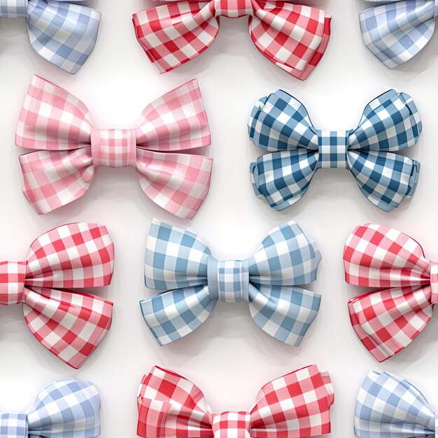 a collection of colorful bows with a white background