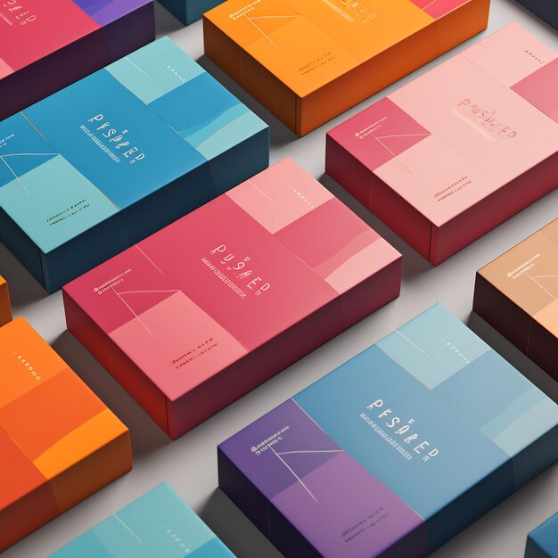 a collection of colorful boxes with the word " taste " on them.