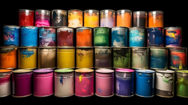 A collection of colorful candles with a black background