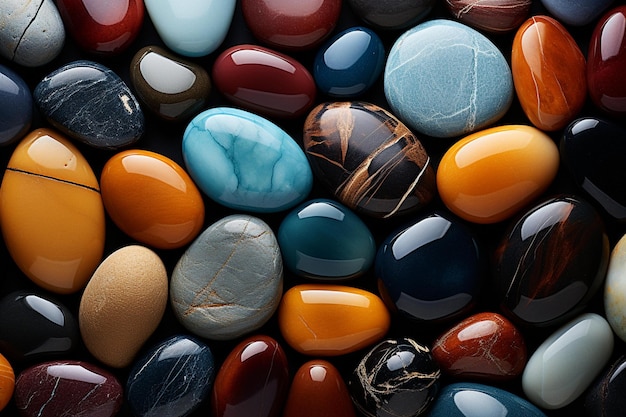 A collection of colorful marbles including one that says'x'on it