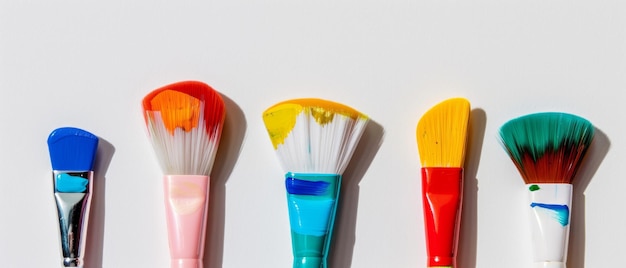 A collection of colorful paint brushes for acrylic painting creative world art pic