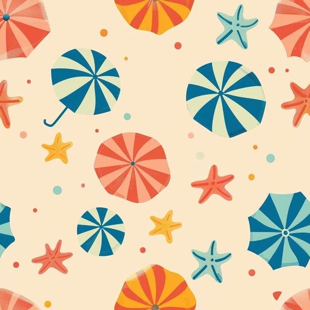 Photo a collection of colorful stars and dots with a blue and pink one