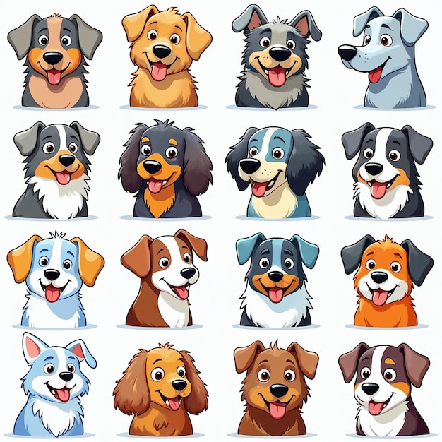可愛い漫画の犬の顔のコレクション