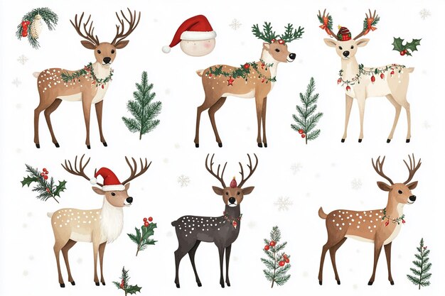 Photo collection of deer icons for christmas elements stickers wallpaper with deers and reindeers