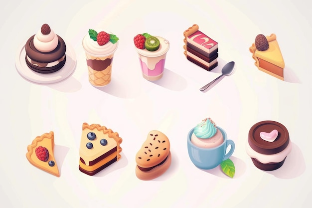 Photo collection dessert icons