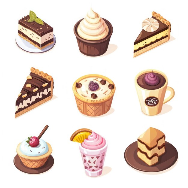 collection dessert icons