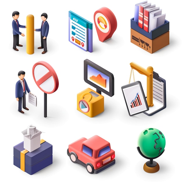 a collection of different business icons including one that says  danger