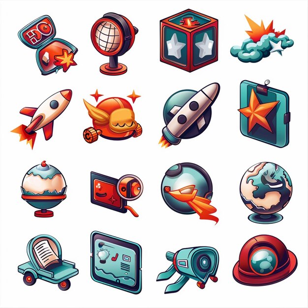 a collection of different illustrations including a space ship a space ship and a space ship