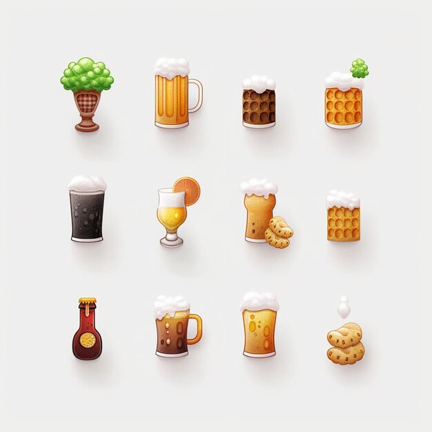 ビールとビールの異なる画像のコレクション