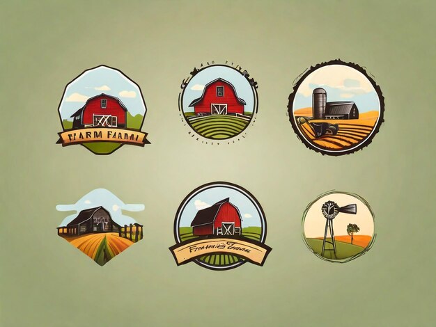 a collection of different logos including a barn and barn