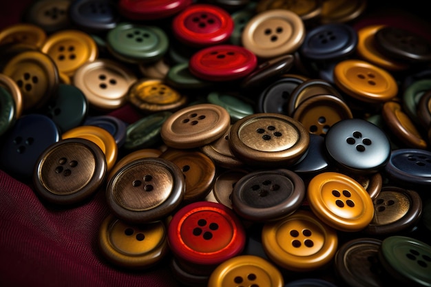 Collection of different multi colored buttons