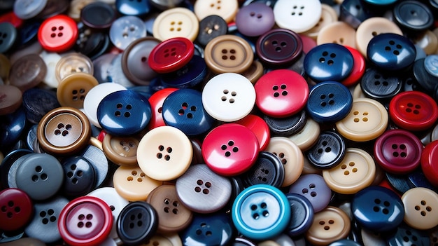 Collection of different multi colored buttons