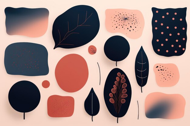 Photo a collection of different shapes and sizes of leaves suitable for nature and botanical themes