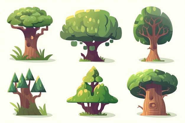 A collection of different trees