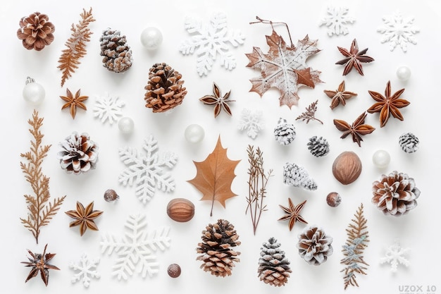 a collection of different types of christmas trees including one that has a leaf on it