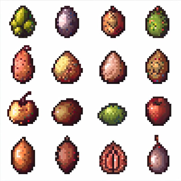 a collection of different types of fruits including a pineapple