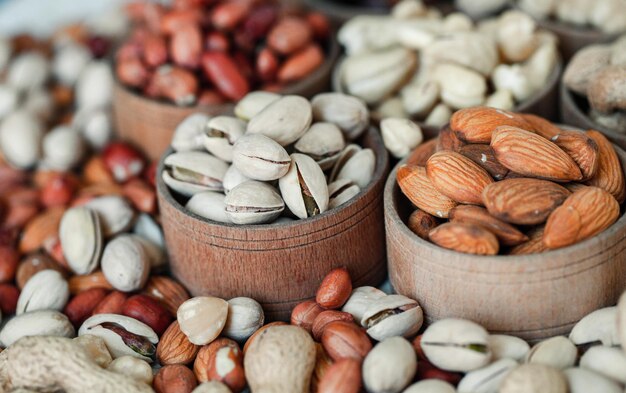 Collection of different varieties of nuts