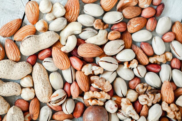 collection of different varieties of nuts