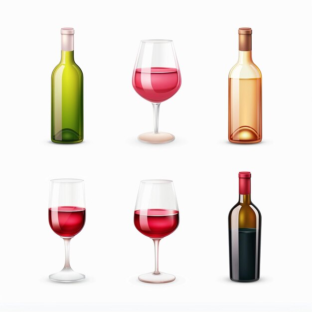 Photo a collection of different wine glasses including one that says  wine