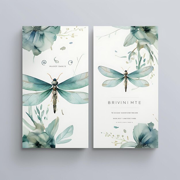 Foto collection dragonfly delight invitation card heksagonale vorm lokta pape illustratie idee ontwerp