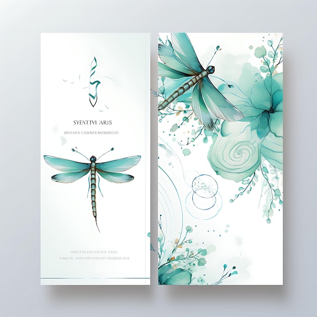 Collection Dragonfly Delight Invitation Card Hexagonal Shape Lokta Pape illustration idea design