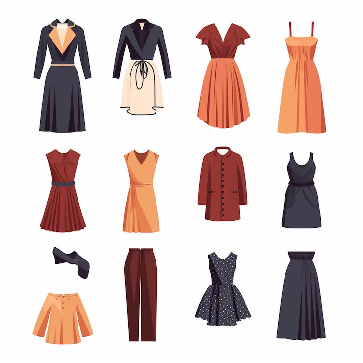 Photo a collection of dresses including one that says  the other