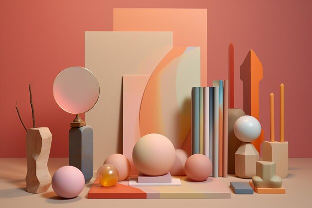 Photo a collection of dynamic pastel hues