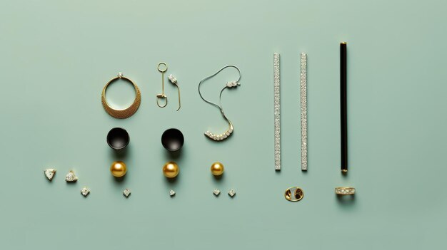 A collection of earrings, including one that says'gold '