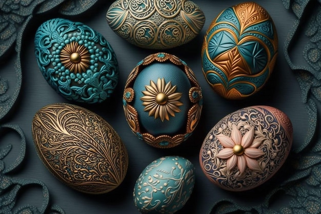 A collection of easter eggs with the word " happy easter " on the front.