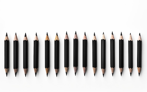 Collection of Ebony Pencils isolated on transparent Background