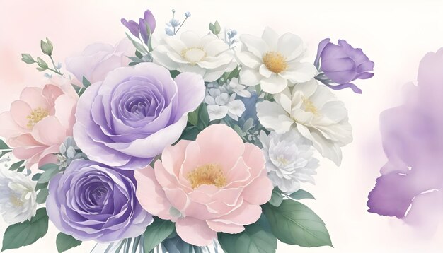 The collection features watercolor a variety of exquisite sky purplepink flowers