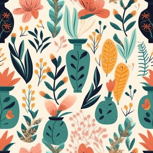 A collection of floral illustrations with flowers and leaves.