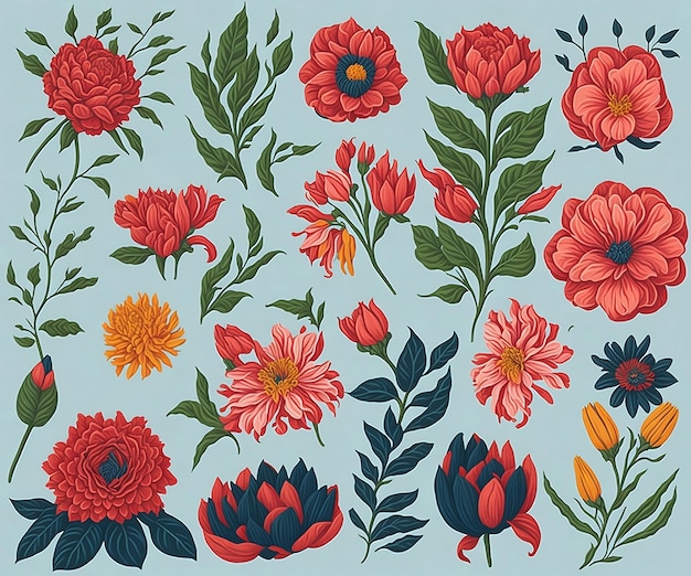 A collection of flowers from the book by the artist