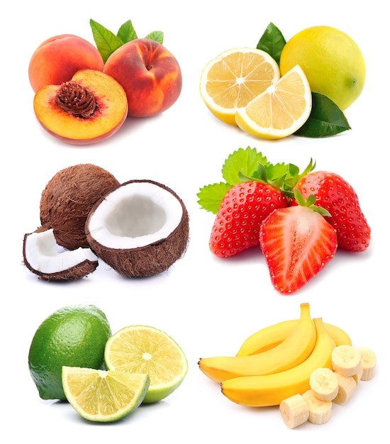 Photo collection of fresh fruits