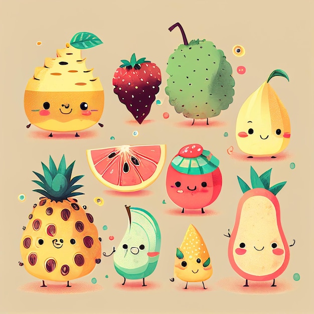 A collection of fruit illustrations with the phrase " fruit ".