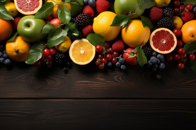 a collection of fruits including berries, raspberries, and oranges.