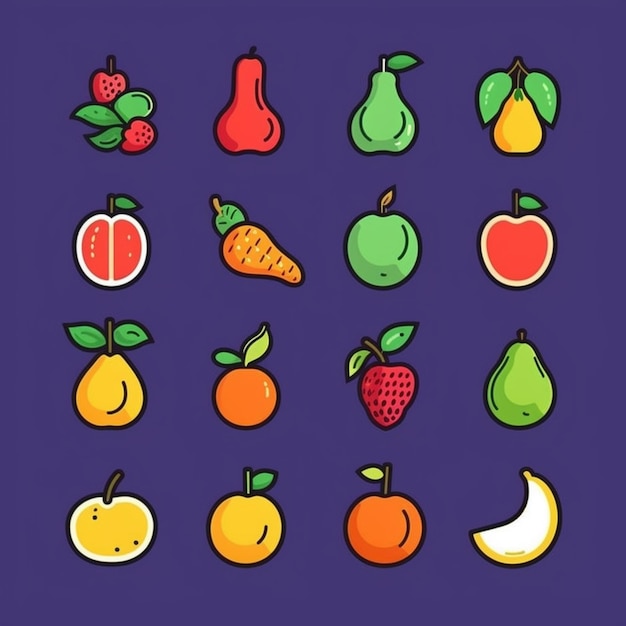 A collection of fruits including one that says'fruit '