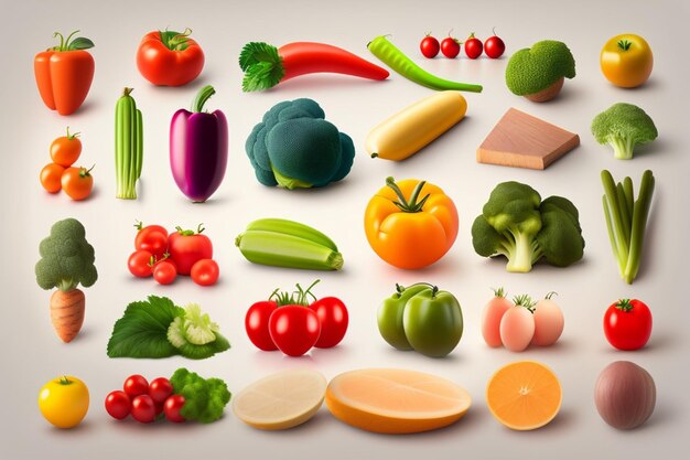 A collection of fruits and vegetables including a sandwich, a sandwich, and a sandwich.