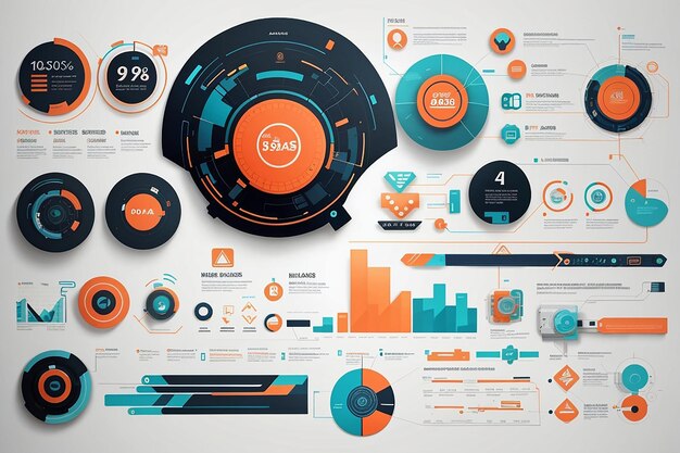 Photo collection of futuristic infographic elements