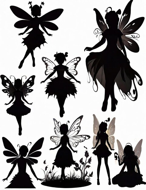 Photo collection of girls fairy silhouettes