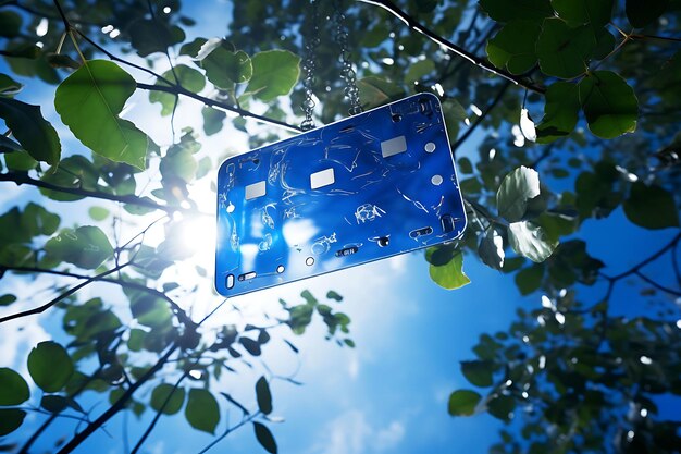 <unk>나무 가지에 매달린 반이는 플라스틱 직사각형 카드 컬렉션 <unk> 빈티지 자연 매달 태그