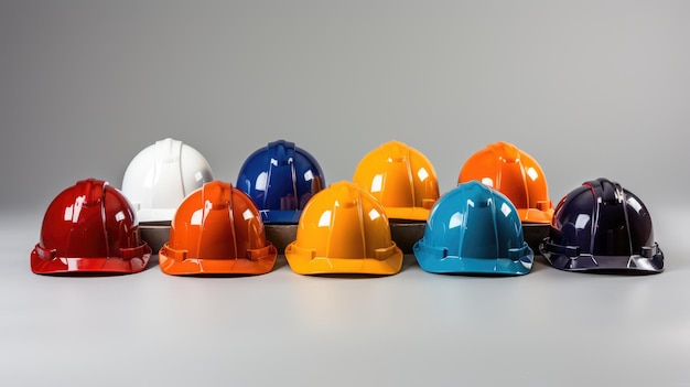 A collection of hard hats