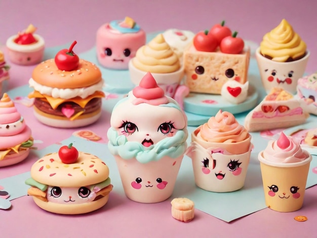 Photo a collection of hello kitty cakes including cats and cats