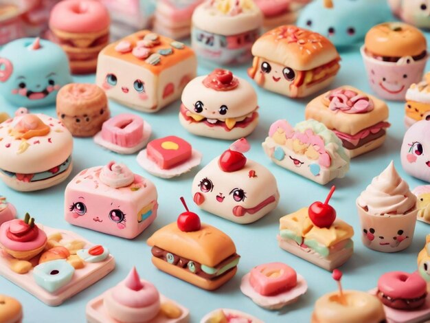 a collection of hello kitty cakes including one with one of the characters on the bottom